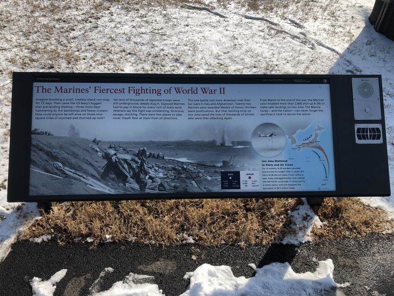 The Marines' Fiercest Fighting of World War II Marker. Click for full size. The Marines' Fiercest Fighting of World War II Marker image. Click for full size.