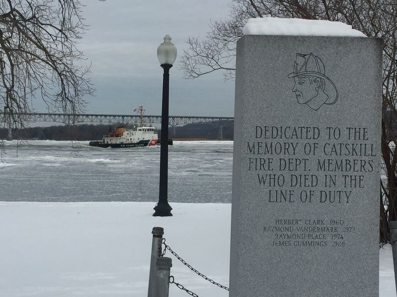 Memorial to fallen firemen in Dutch Landing Park. Click for full size. Memorial to fallen firemen in Dutch Landing Park image. Click for full size.
