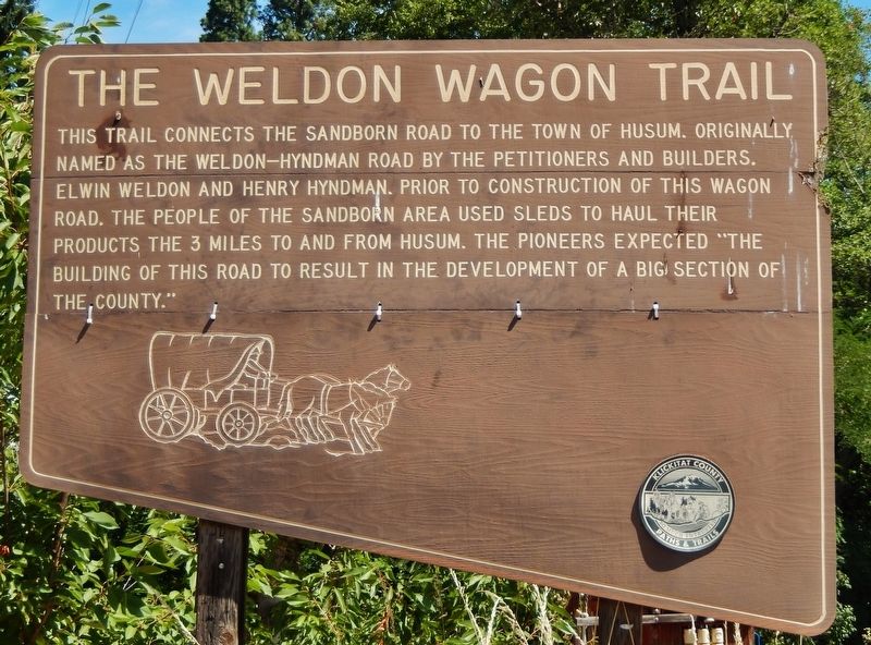 The Weldon Wagon Trail Marker image. Click for full size.