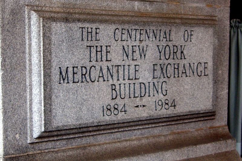 New York Mercantile Exchange Marker. Click for full size. New York Mercantile Exchange Marker image. Click for full size.
