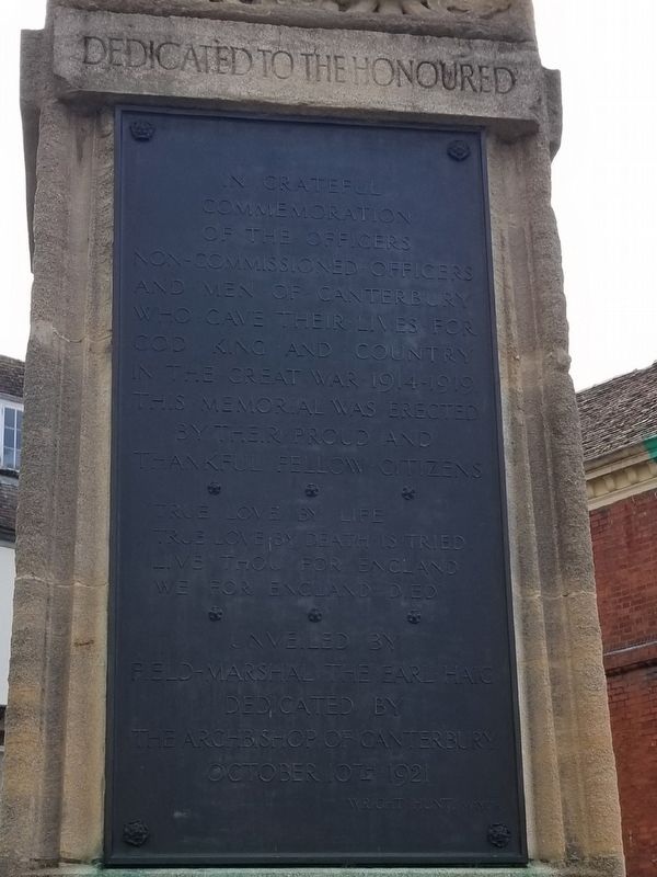 Canterbury War Memorial. Click for full size. Canterbury War Memorial image. Click for full size.