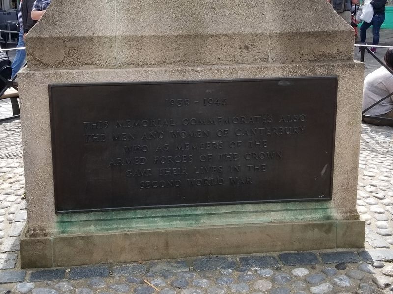 Canterbury War Memorial - World War II. Click for full size. Canterbury War Memorial - World War II image. Click for full size.