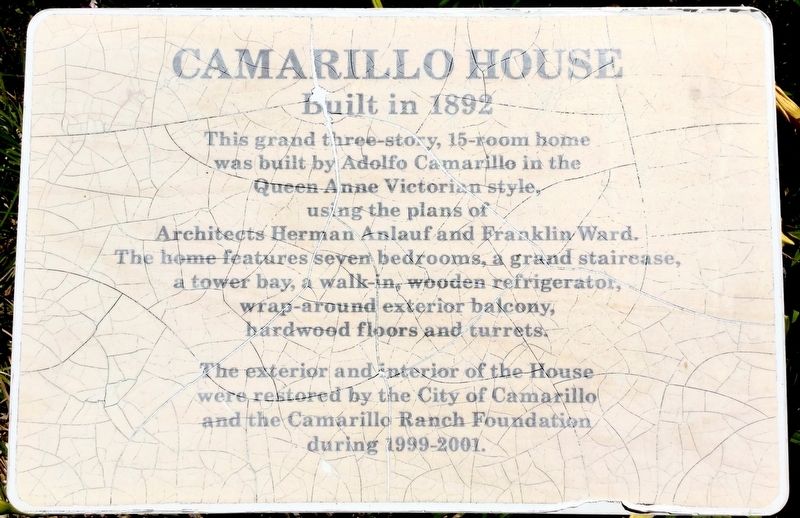 Camarillo Ranch House Marker image. Click for full size.