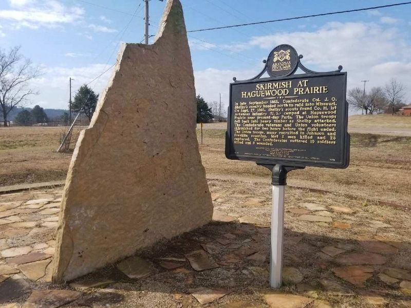 Skirmish at Haguewood Prairie Marker image. Click for full size.