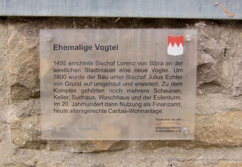 Ehemalige Vogtei / Former Bailiff's Building Marker image. Click for full size.