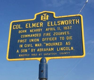 Col. Elmer Ellsworth Marker image. Click for full size.