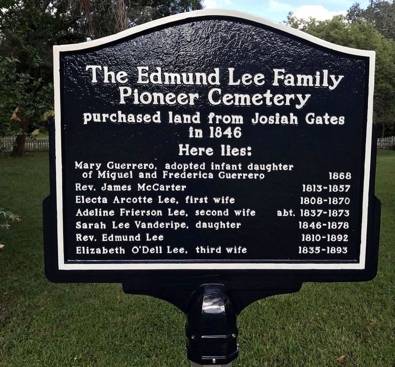 The Edmund Lee Family Pioneer Cemetery Marker image. Click for full size.