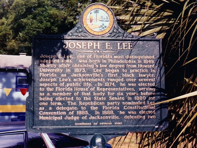 Joseph E. Lee Marker Side 1 image. Click for full size.