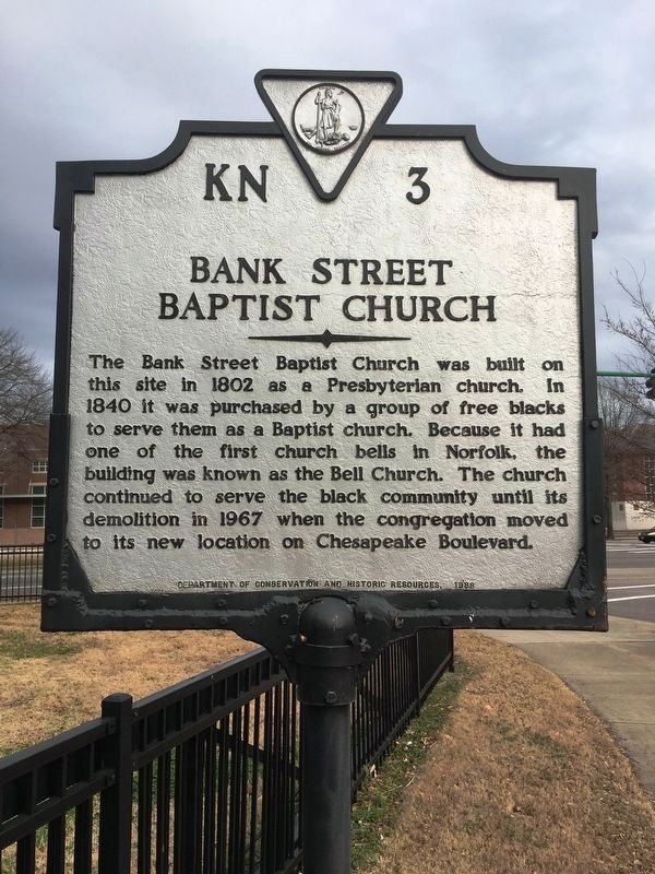 Bank Street Baptist Church Marker. Click for full size. Bank Street Baptist Church Marker image. Click for full size.