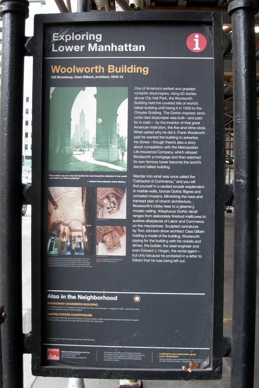 Woolworth Building Marker, 2019 image. Click for full size.