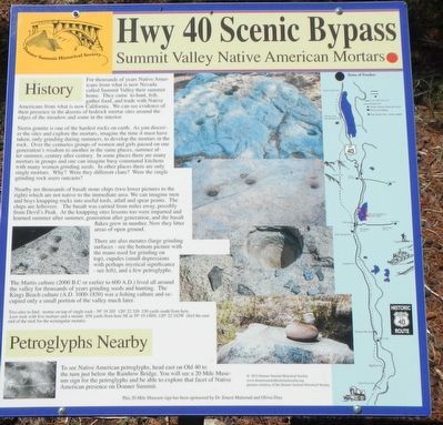 Summit Valley Native American Mortars Marker. Click for full size. Summit Valley Native American Mortars Marker image. Click for full size.