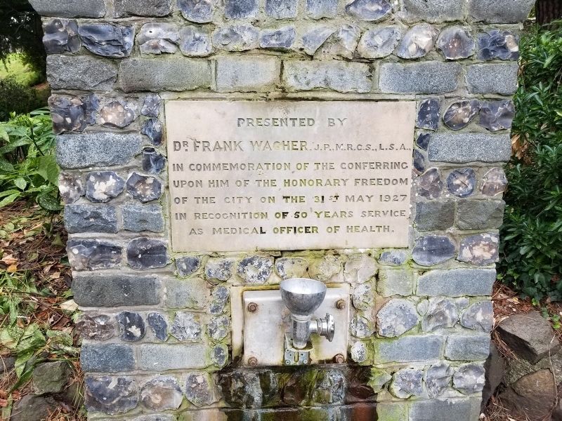 Dr. Frank Wagher Fountain Marker. Click for full size. Dr. Frank Wagher Fountain Marker image. Click for full size.