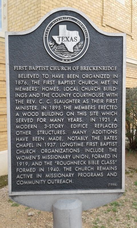 First Baptist Church of Breckenridge Marker image. Click for full size.