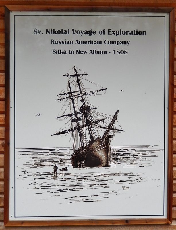 Sv. Nikolai Mission (<i>artist's rendition; mounted on kiosk back wall</i>). Click for full size. Sv. Nikolai Mission (<i>artist's rendition; mounted on kiosk back wall</i>) image. Click for full size.