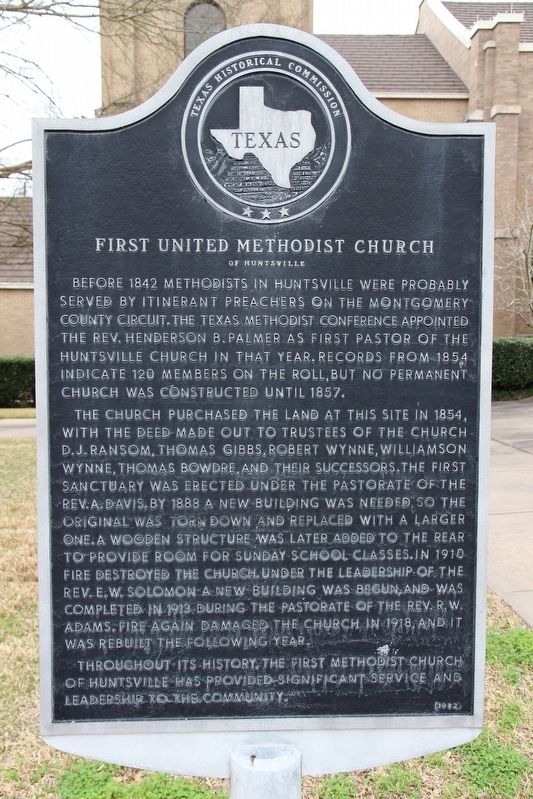 First United Methodist Church of Huntsville Marker image. Click for full size.