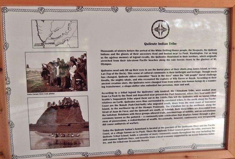 Quileute Indian Tribe Marker image. Click for full size.