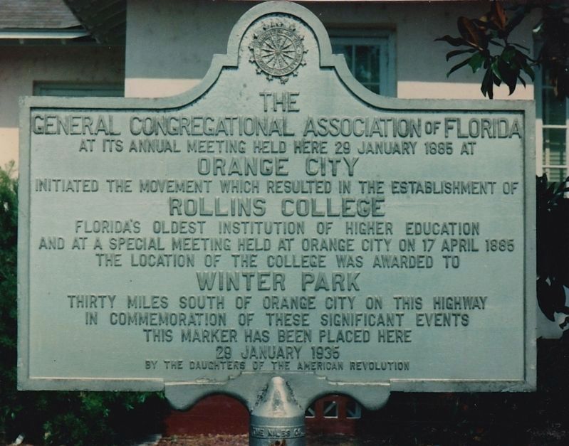 Rollins College Marker before restoration. image. Click for full size.