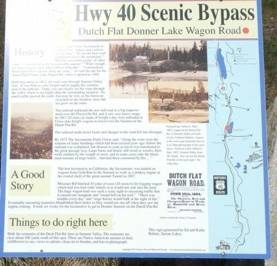 Dutch Flat Donner Lake Wagon Road Marker image. Click for full size.