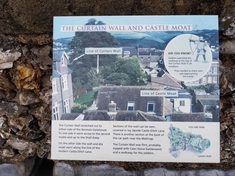 The Curtain Wall and Castle Moat Marker. Click for full size. The Curtain Wall and Castle Moat Marker image. Click for full size.