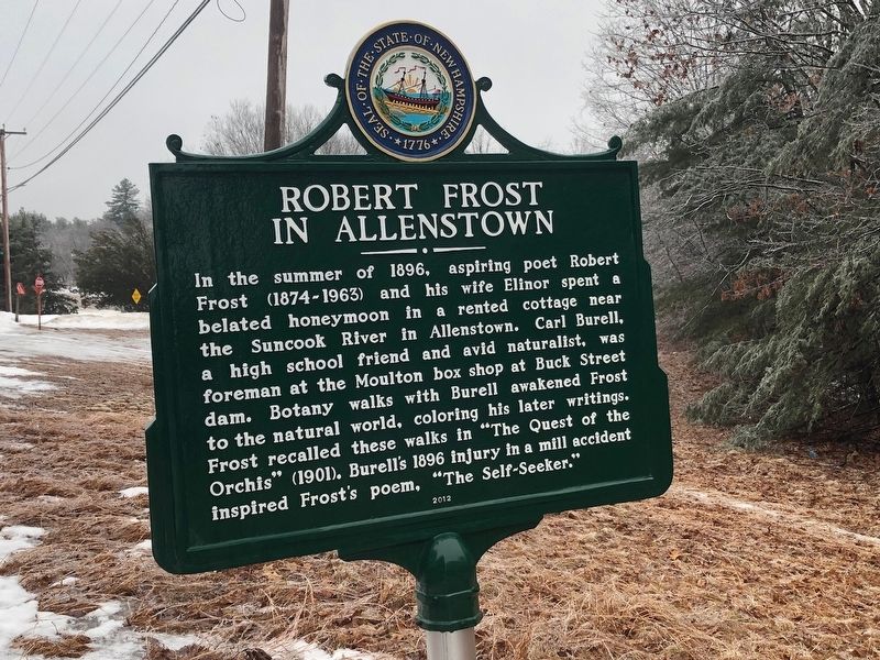 Robert Frost in Allenstown Marker image. Click for full size.