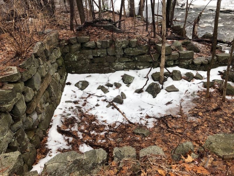 Old granite building foundation, possibly from the 'box shop', just west of the Marker. image. Click for full size.