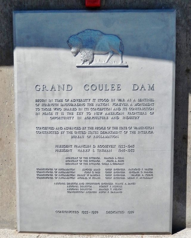 Grand Coulee Dam Marker. Click for full size. Grand Coulee Dam Marker image. Click for full size.