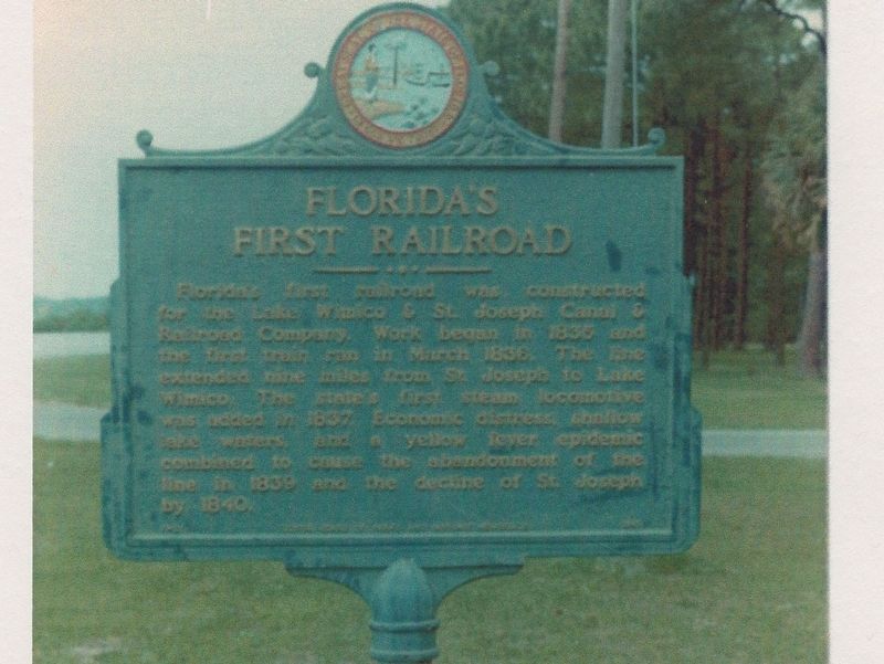 Florida's First Railroad Marker. Click for full size. Florida's First Railroad Marker image. Click for full size.
