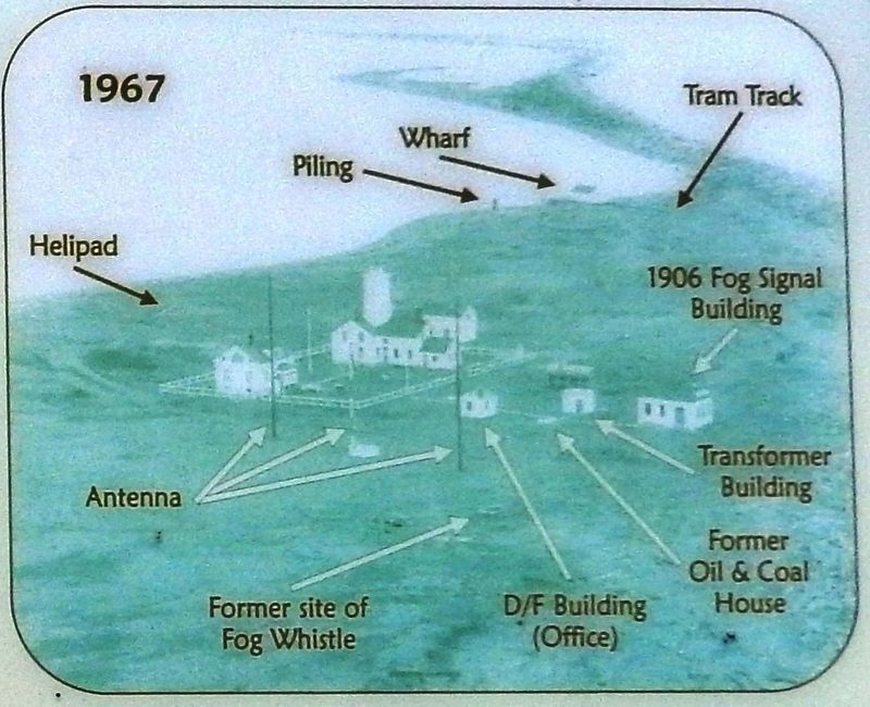 Marker detail: Light Station outbuildings in 1967 image. Click for full size.