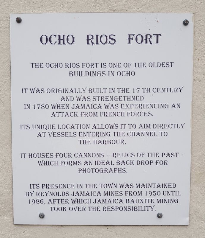 Ocho Rios Fort Marker image. Click for full size.