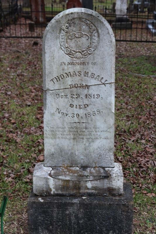 The Rev. Thomas H. Ball Grave Marker image. Click for full size.