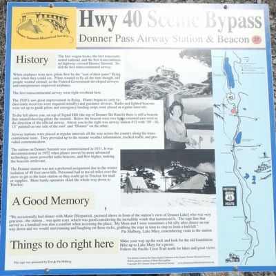 Donner Pass Airway Station & Beacon Marker. Click for full size. Donner Pass Airway Station & Beacon Marker image. Click for full size.