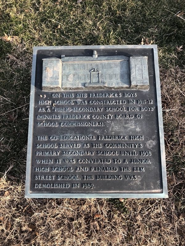 Frederick's Boys High School Marker. Click for full size. Frederick's Boys High School Marker image. Click for full size.
