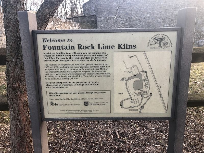 Welcome to Fountain Rock Lime Kilns Marker image. Click for full size.