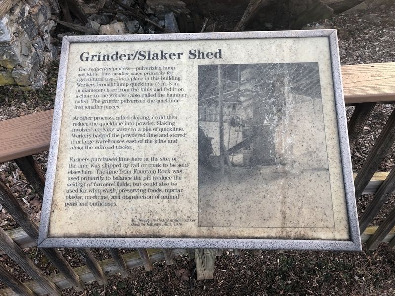 Grinder/Slaker Shed Marker image. Click for full size.