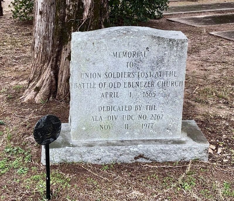 Memorial to Union Dead at Battle of Ebenezer Church.. Click for full size. Memorial to Union Dead at Battle of Ebenezer Church. image. Click for full size.