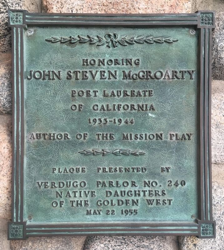 McGroarty Marker. Click for full size. McGroarty Marker image. Click for full size.