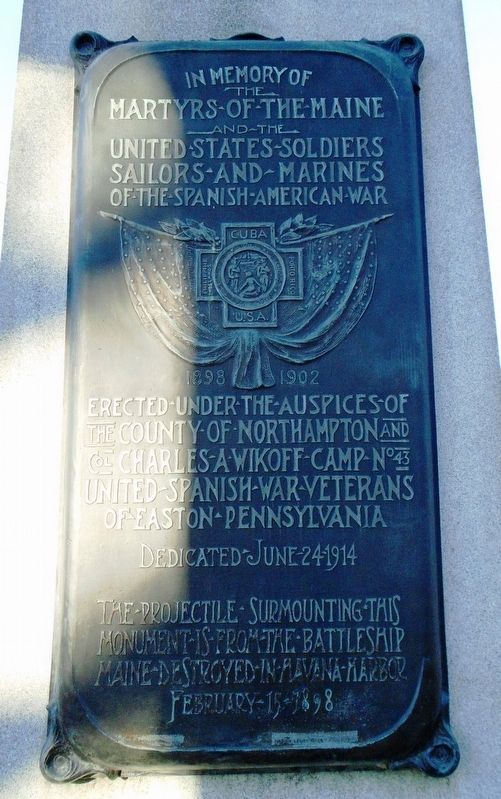 U.S.S. Maine and Spanish-American War Memorial. Click for full size. U.S.S. Maine and Spanish-American War Memorial image. Click for full size.