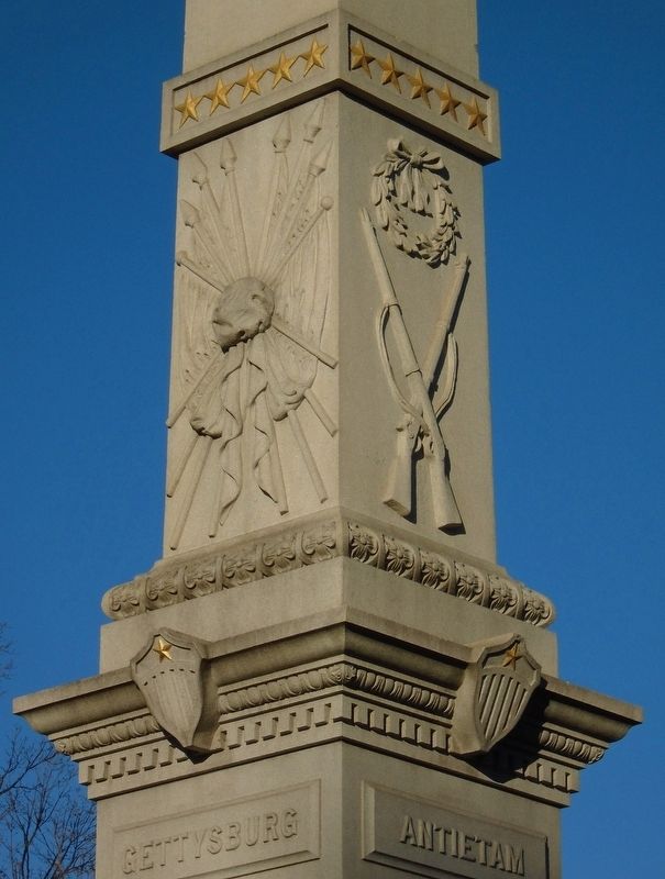 Civil War Memorial Obelisk Detail image. Click for full size.