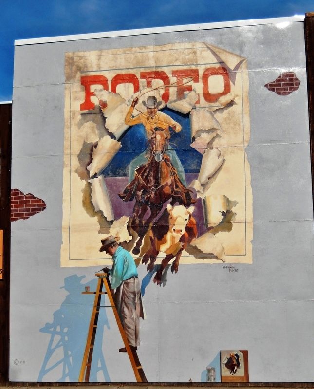 Rodeo Mural (<i>adjacent to marker</i>) image. Click for full size.