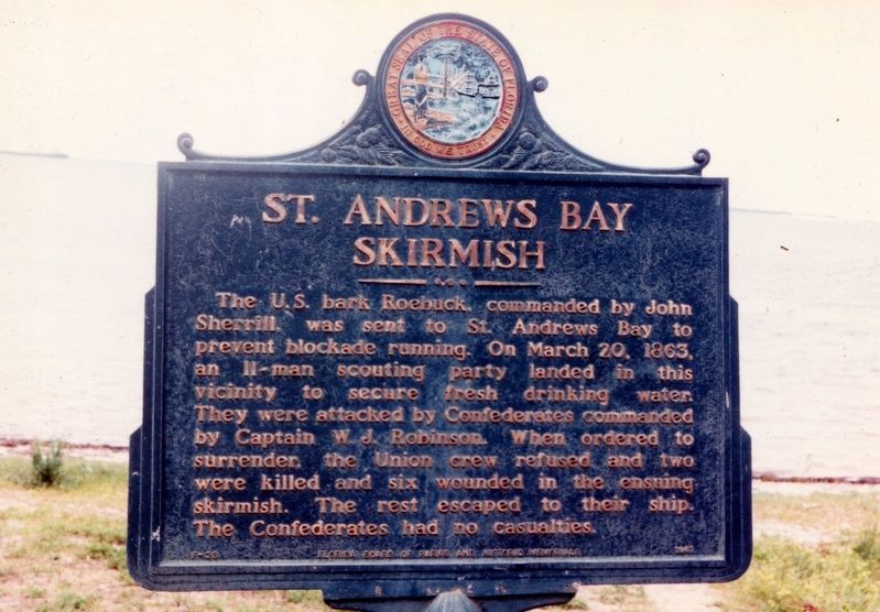 St. Andrews Bay Skirmish Marker image. Click for full size.
