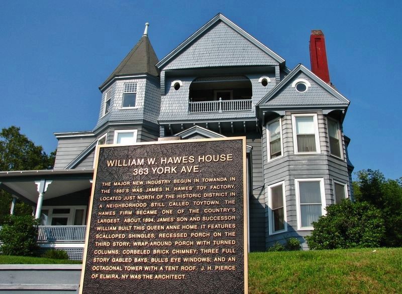 William W. Hawes House Marker (<i>wide view; front of house in background</i>) image. Click for full size.