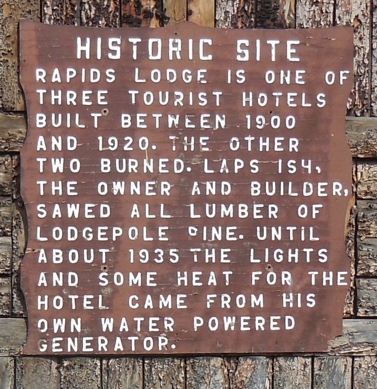 Rapids Lodge Historic Site Marker image. Click for full size.