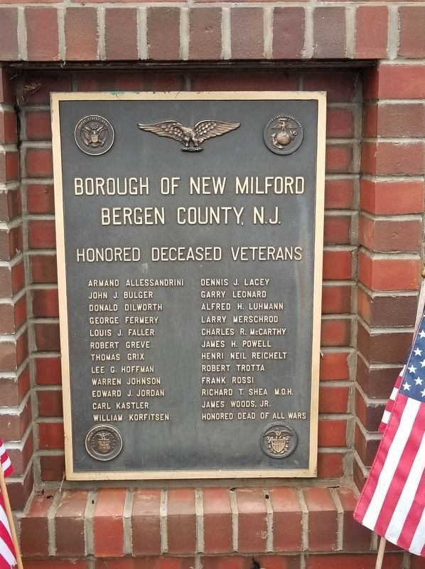 New Milford Veterans Memorial. Click for full size. New Milford Veterans Memorial image. Click for full size.