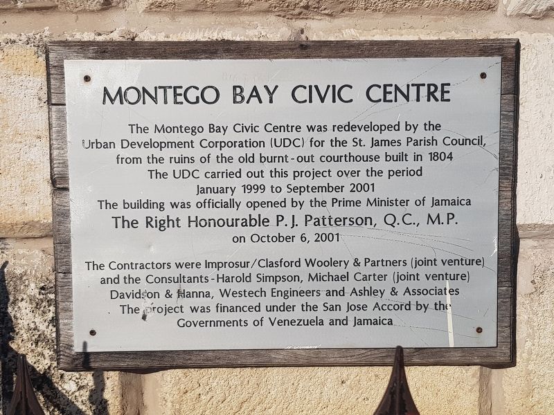 Montego Bay Civic Centre Marker. Click for full size. Montego Bay Civic Centre Marker image. Click for full size.