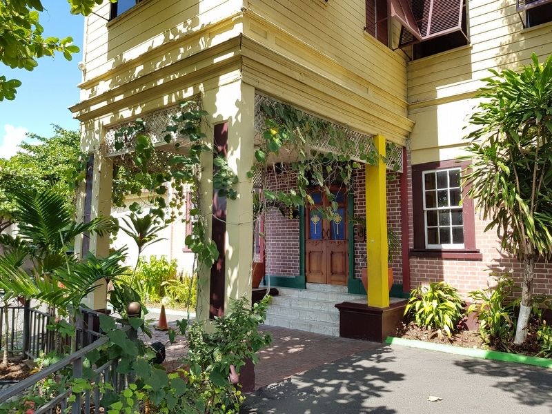 The main entryway to the Bob Marley house and museum. Click for full size. The main entryway to the Bob Marley house and museum image. Click for full size.