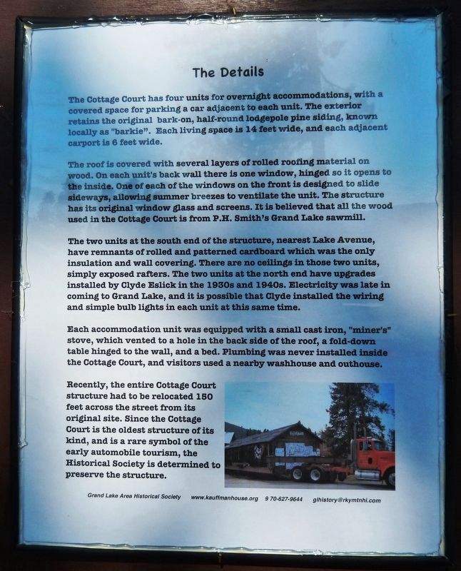 The Smith Eslick Cottage Court Marker<br>(<i>panel 2 - The Details</i>) image. Click for full size.
