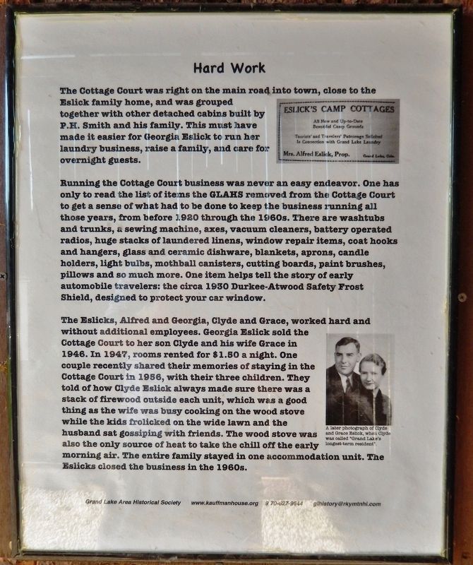 The Smith-Eslick Family Marker<br>(<i>panel 2 - Hard Work</i>). Click for full size. The Smith-Eslick Family Marker<br>(<i>panel 2 - Hard Work</i>) image. Click for full size.