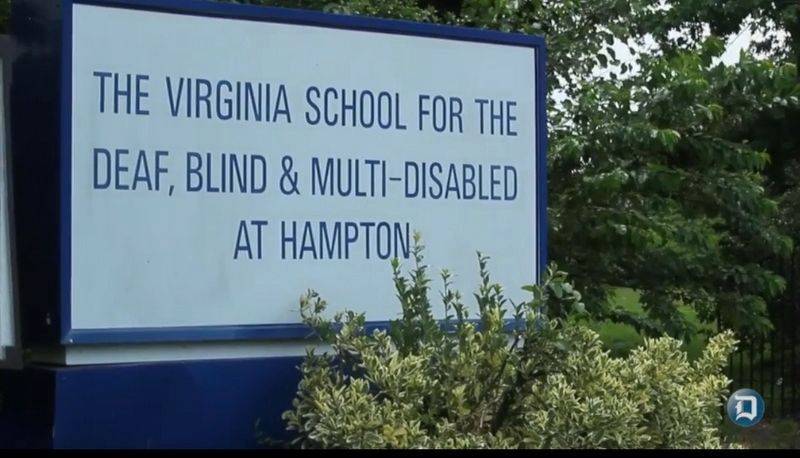 Deaf and Blind School location sign still visible image. Click for full size.