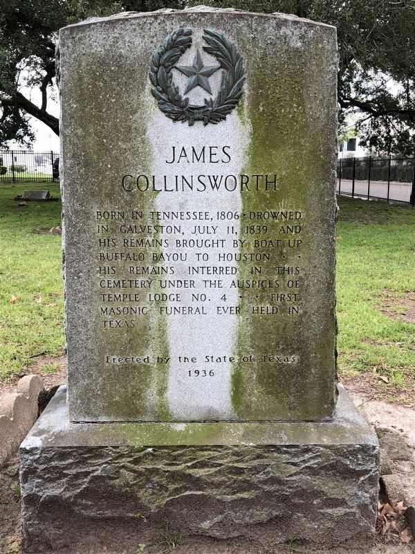James Collinsworth Marker Front image. Click for full size.