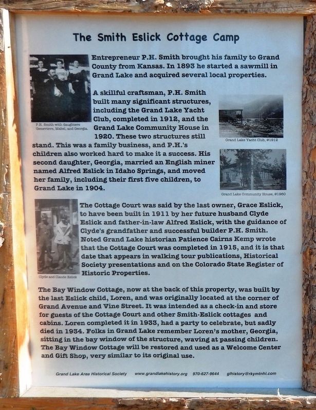 The Smith-Eslick Cottage Camp Marker. Click for full size. The Smith-Eslick Cottage Camp Marker image. Click for full size.